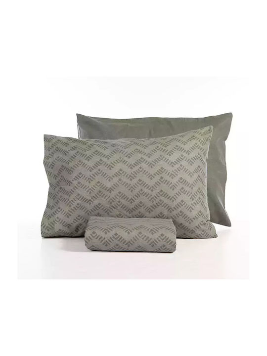 Nef-Nef Homeware Duvet Cover Set Cotton Single with Pillowcase 160x230 Green Green