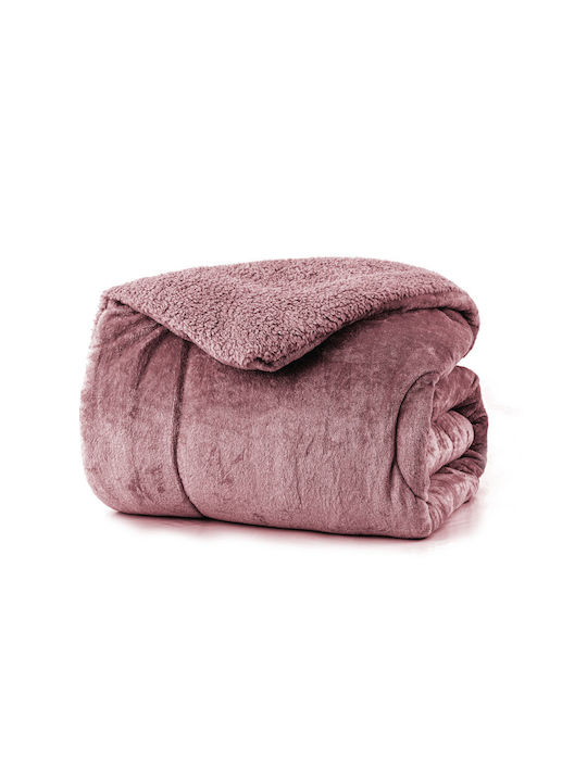 Borea Duvet Cover with Hollowfiber Filling Single 160x220cm Cozy Pink