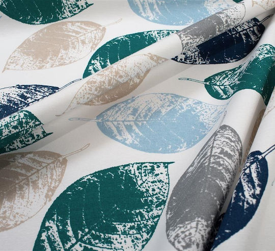 Dimcol Kariert Fleckabweisend Leaves 466 Petrol 90x90cm