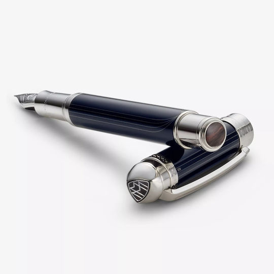 Maybach Peak I Lustrous Nautical Blue Lackplatte Platinum Füllfederhalter