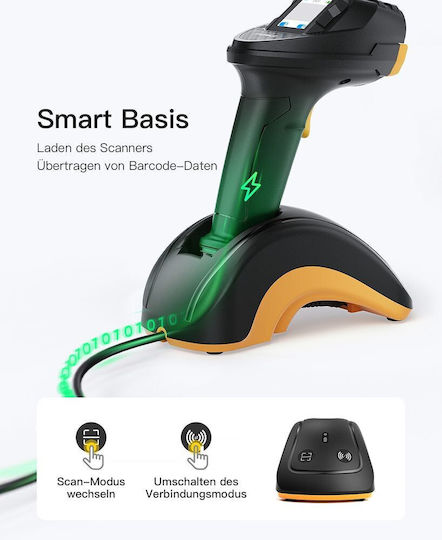 Inateck Scanner portabil Cu fir cu capacitate de citire a codurilor de bare 2D și QR