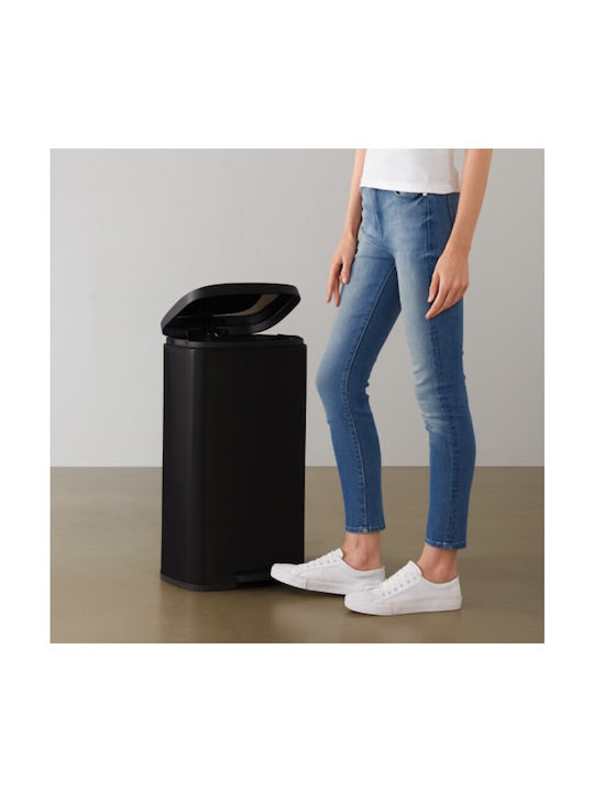 Vesta Vesta Mülleimer Aus Inox Mit Pedal Schwarz 30lt