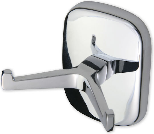 Double Wall-Mounted Bathroom Hook Silver