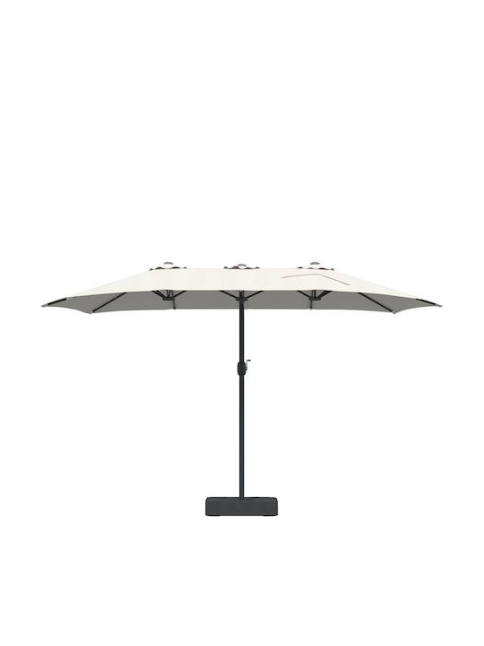 Umbrella Floor Aluminum Beige with Steering Wheel 3.85x2.09m