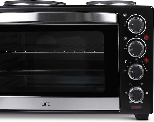 Life Kouzinaki 382 Ηλεκτρικό Φουρνάκι 38lt με 2 Εστίες και Αέρα