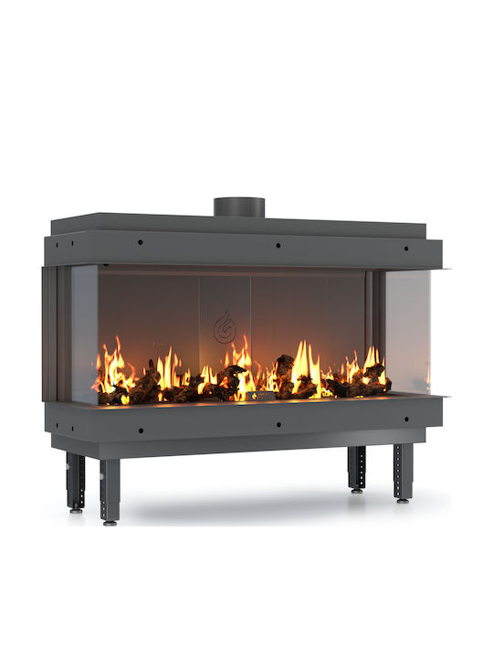 Thermogatz Gas Fireplace Insert with Curved Window 7.8kW Closed Expansion Tank