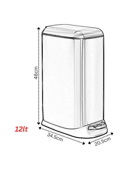 Vesta Inox Bathroom Basket Soft Close 12lt White
