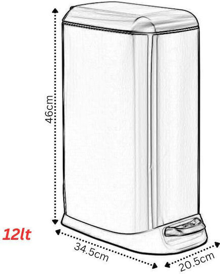 Vesta Inox Badezimmer Mülleimer Sanftes Schließen 12Es Weiß