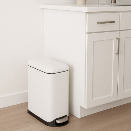 Vesta Inox Καλαθάκι Μπάνιου Soft Close 12lt Λευκό