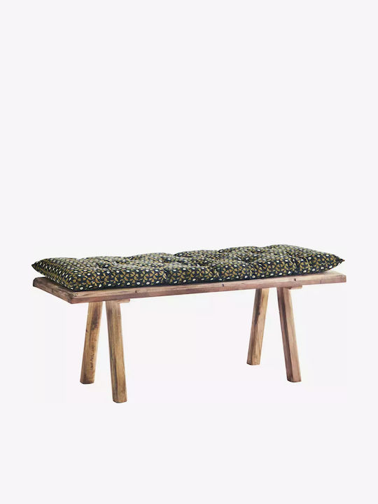 Bank Außenbereich Holz mit Kissen 125x45x46cm