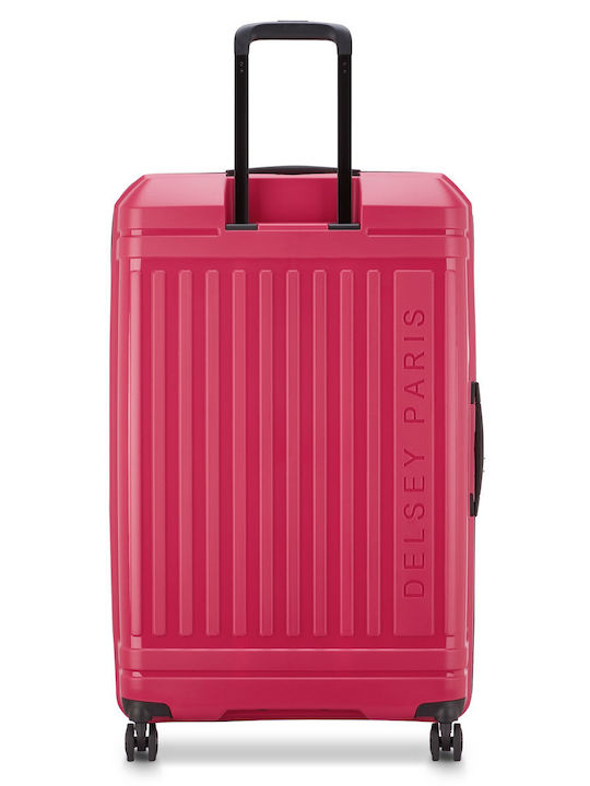 Delsey Lutece SE Large Hard Suitcase Magenta with 4 Wheels Height 79cm
