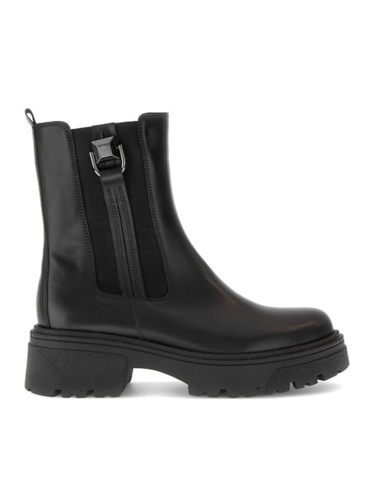 Leather Women's Ankle Boots Black
