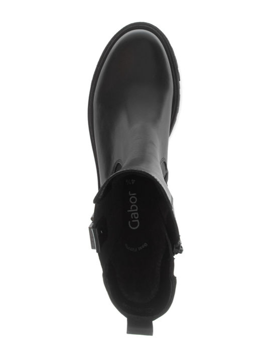 Leather Women's Ankle Boots Black