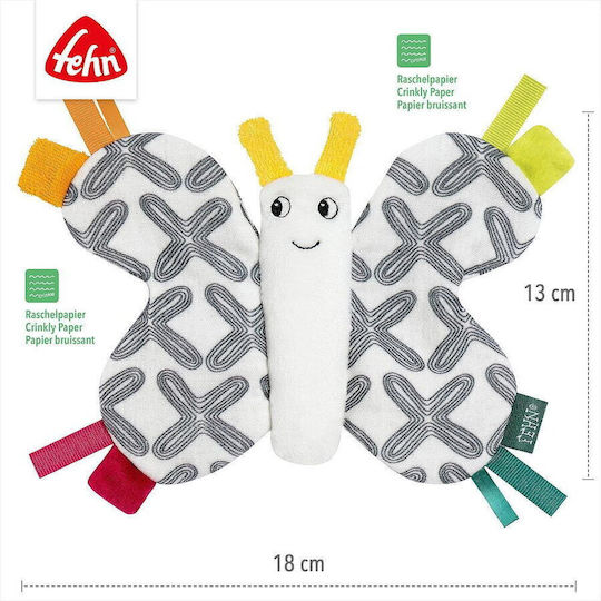 Fehn Jucărie pentru Bebeluși Happy Butterfly din Țesătură cu Muzică și Sunete pentru 0++ Luni