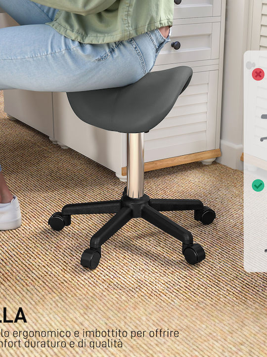 Office Desk Stool with Backrest Gray 48x47x45cm