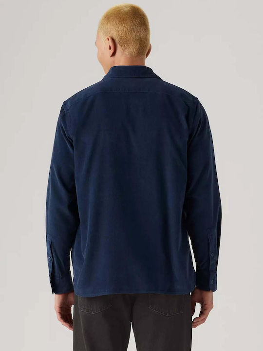 Jackson Worker Langärmeliges Zeichenfolge Overshirt Blau