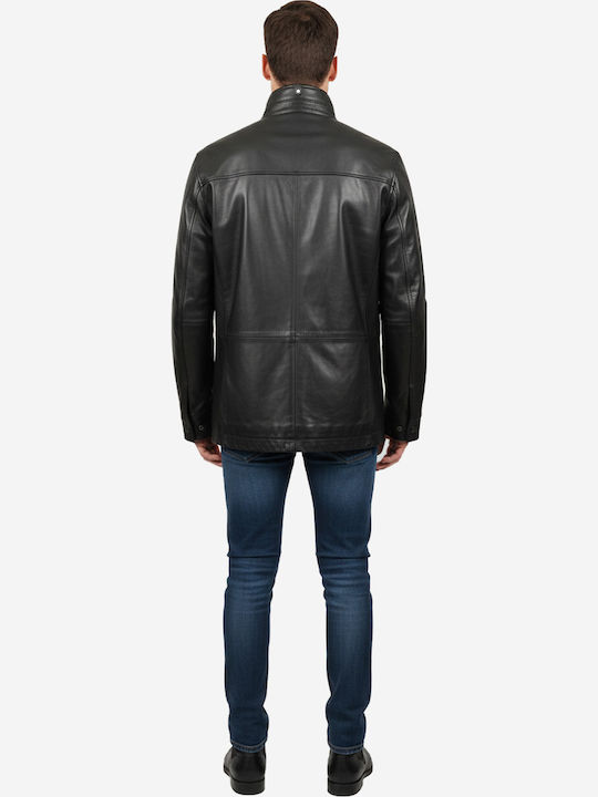 Leather Winter Jacket Black