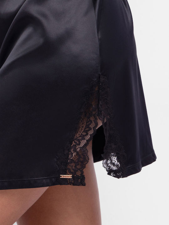 Dorina Winter Damen Nachthemd Black