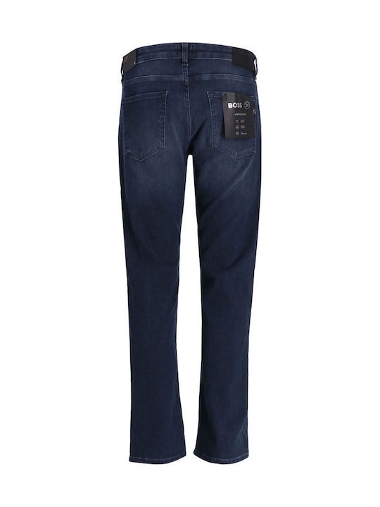Men's Elastic Jeans Pants with Slim Fit Blue