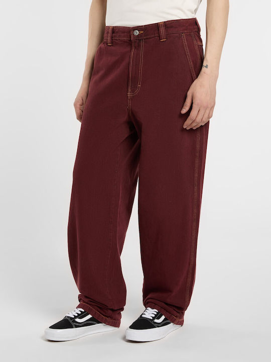 Madison Men's Jeans Pants With Slim Baggy Fit Bordeaux