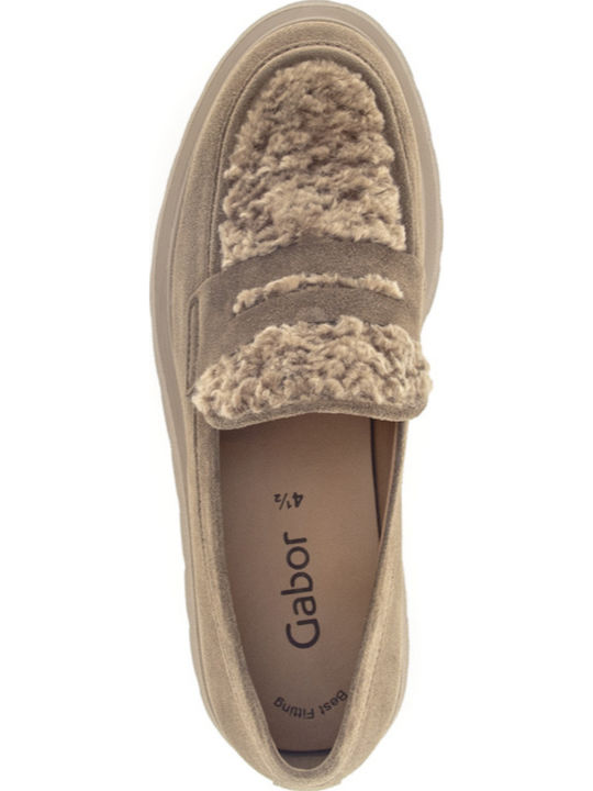 Leather Women's Moccasins in Brown Color