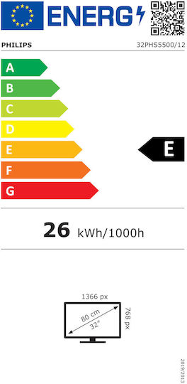 Philips Τηλεόραση 32" HD Ready LED PHS5500 (2025) 32PHS5500/12