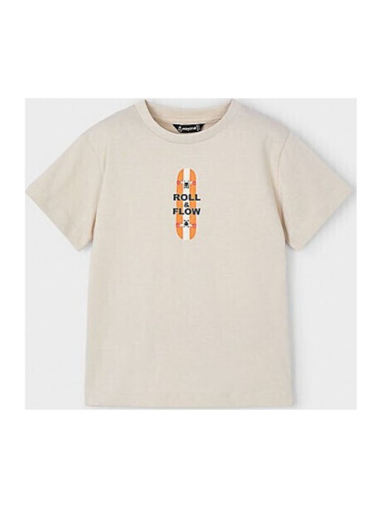 Kinder-T-Shirt Beige Roll and Flow