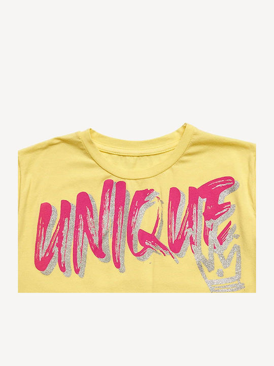 Kids' Crop Top Short Sleeve Yellow