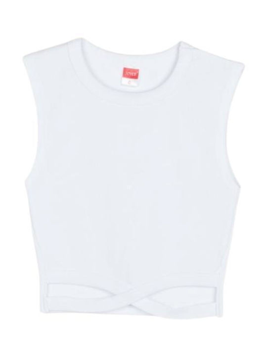 Παιδικό Crop Top Αμάνικο Λευκό