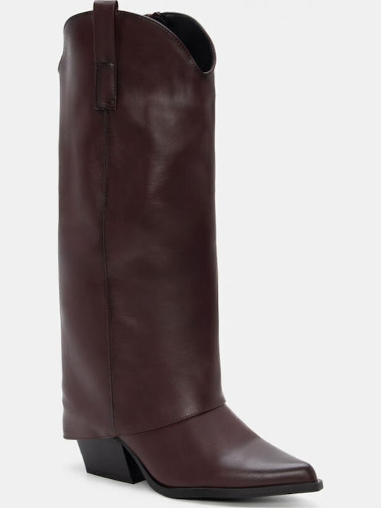 Leder Damenstiefel Cowboy Burgundisch