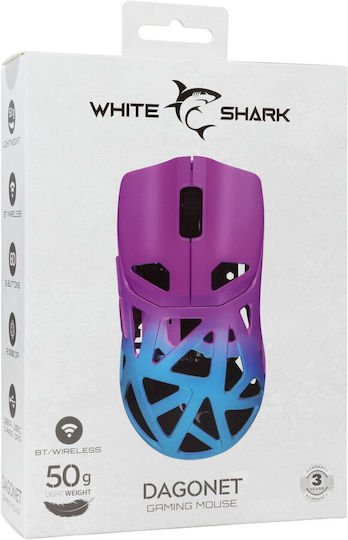 White Shark GM-5019 Dagonet Wireless RGB Gaming Mouse 24000 DPI Purple