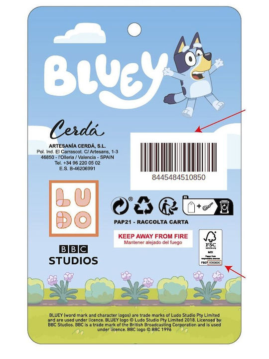 Bluey Детска чадър Извита дръжка Син с диаметър 71см.