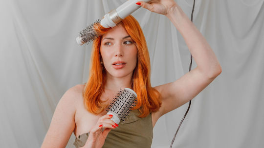 Cecotec Bamba Ceramiccare Ceramic Electric Brush with Air & Rotating Head for Straightening and Curls 1400W
