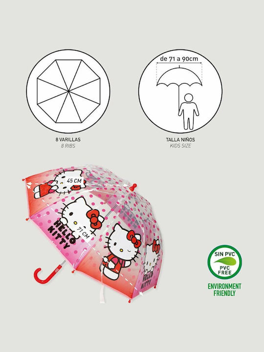 Hello Kitty Umbrelă pentru copii Baston Roz cu diametrul de 45cm.