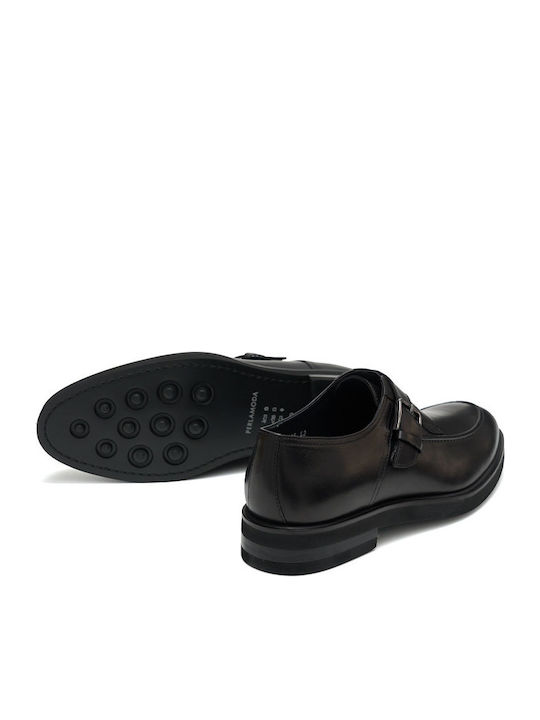 Men's Leather Monk Shoes Black