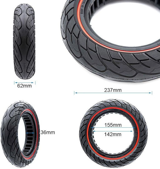 Solid Wheel 10×2,5-6 Red 36mm Nedong