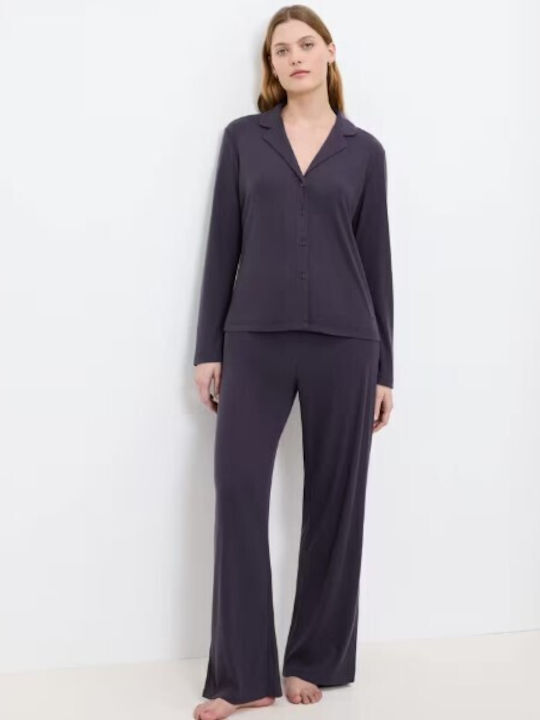 Triumph Winter Damen Pyjama-Oberteil Mελανι Mix & Match Lsl