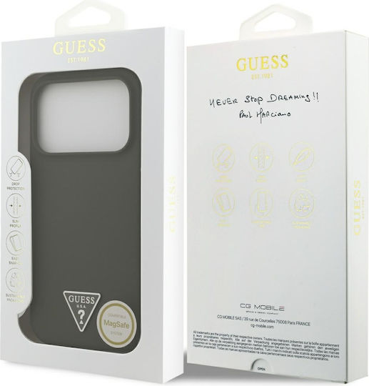 Guess Silicone Triangle Logo Magsafe Back Cover Silicon Kaki (iPhone 17 Pro)