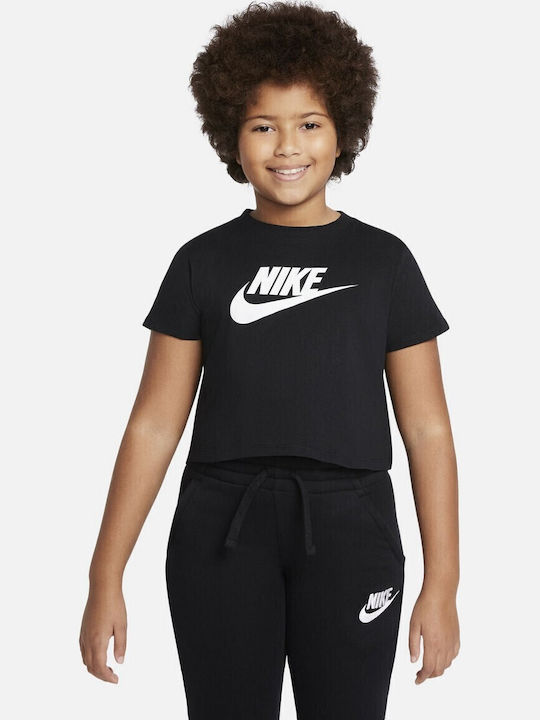 Παιδικό Crop Top Κοντομάνικο Μαύρο Futura