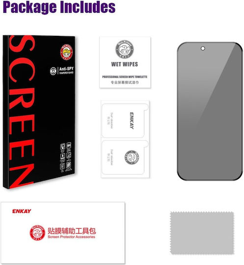Enkay Privacy Full Face Tempered Glass Negru (iPhone Air)