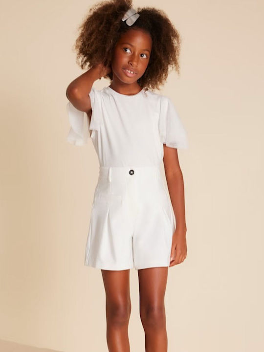 Детска Блуза Къс Ръкав Екрю