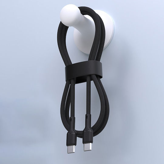 Dudao USB 2.0 Cable USB-C male - USB-C 65W PD Μαύρο 1m