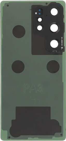Battery Cover Battery Door + Battery Door Adhesive + Back Camera Lens Bezel Silver for Galaxy S25 Ultra