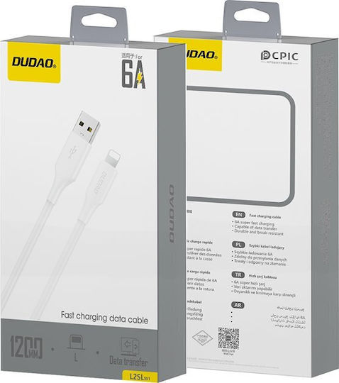 Dudao USB-A to Lightning Cable Λευκό 1.2m