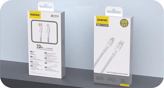 Dudao USB-C to Lightning Cable 30W Λευκό 1m