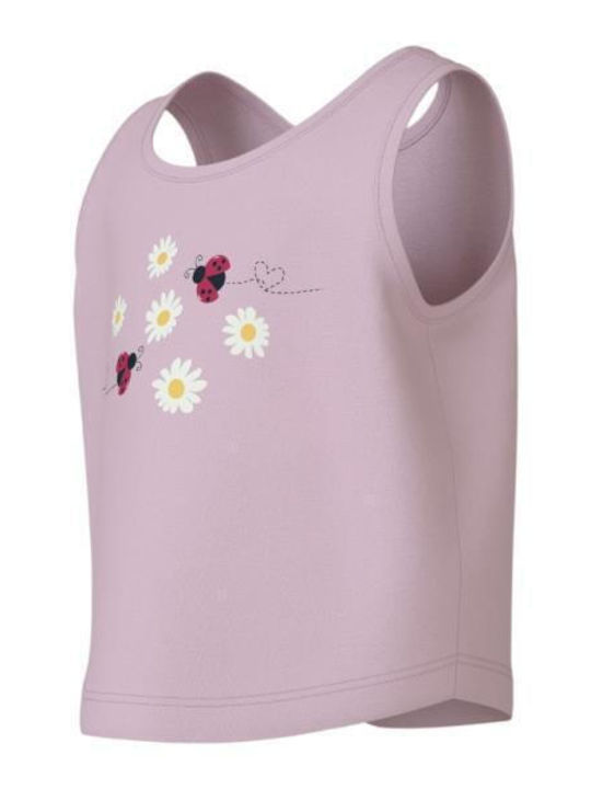 Kids' Shirt Sleeveless Pink Jersey Flowers