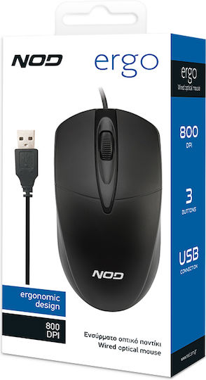 NOD MSE-004 Ενσύρματο Ποντίκι Μαύρο