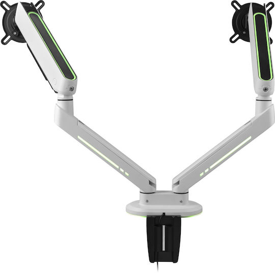 One For All Stand Desk Mounted for 2 Monitors with Arm White (DM8220)