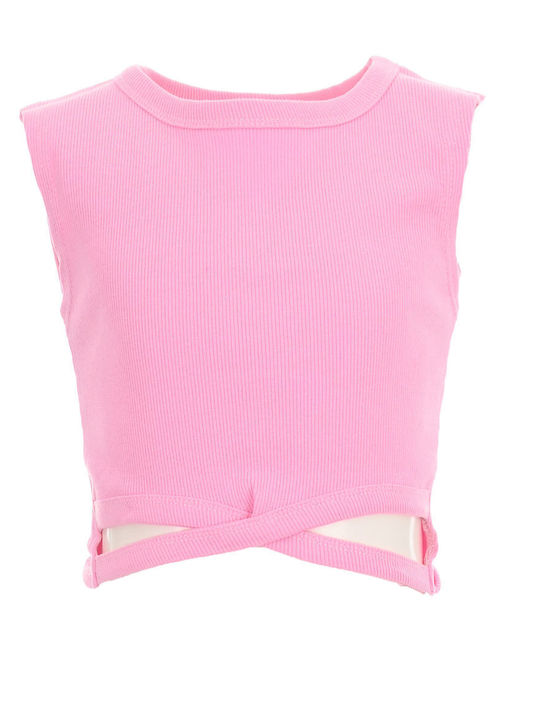 Kids' Crop Top Sleeveless Pink
