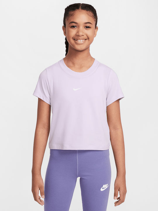 Παιδικό Crop Top Κοντομάνικο Μωβ Sportswear